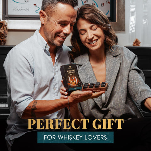 Royal Reserve whiskey stones gift packaging ready-to-gift presentation.