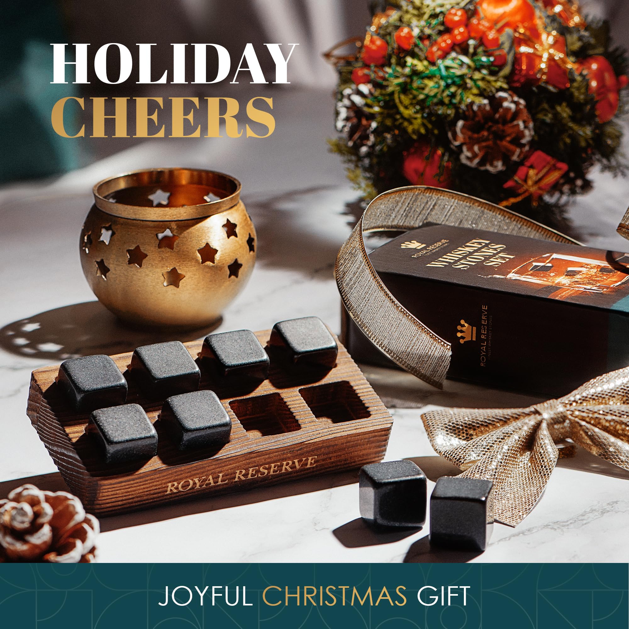 Royal Reserve whiskey stones stones-pack showcases durable granite for non-diluted, flavorful drinks.