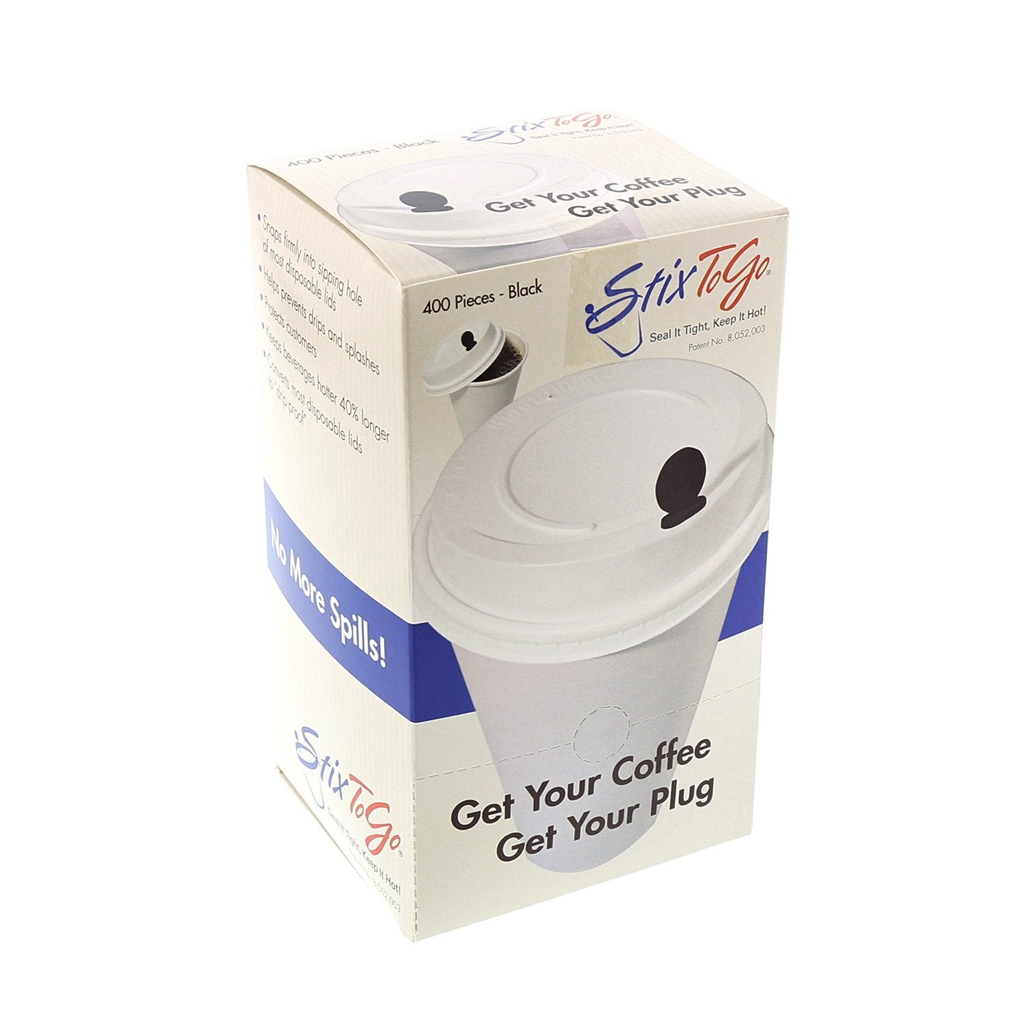 Royal StixToGo dome-lid-fit plug secures sipping on the move.