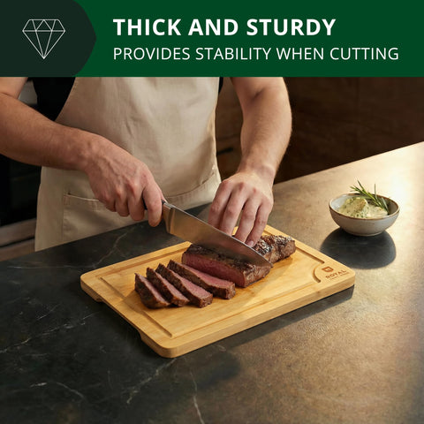 Royal Craft Wood board edge detail highlights durable, scratch-resistant surface.
