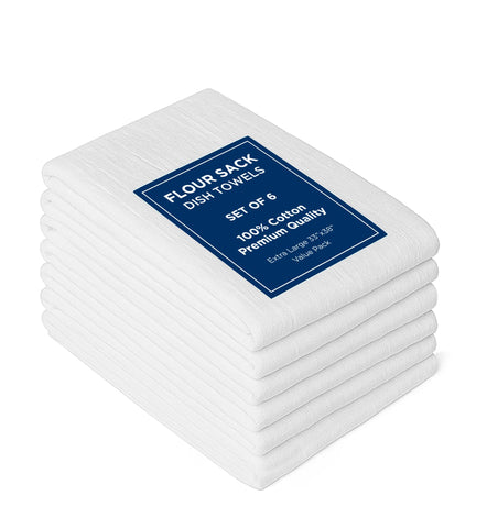 Royale Linens flour sack towel folded for compact storage and quick use