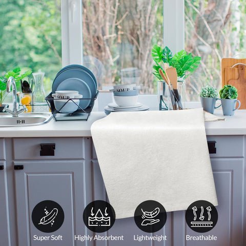 Royale Linens flour sack towel in a clean kitchen cleanup setup
