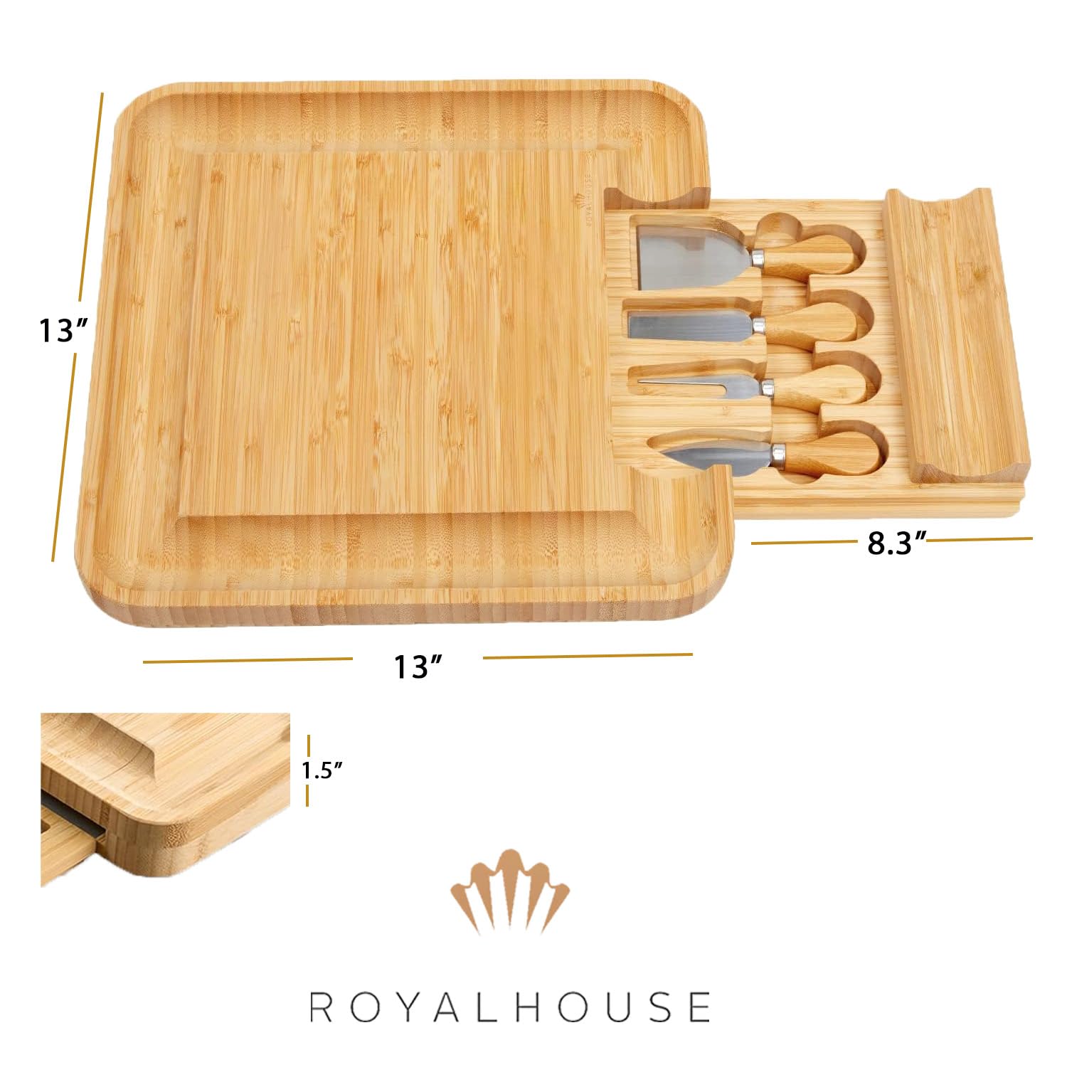 RoyalHouse bamboo texture closeup highlights sustainable material and heat resistance
