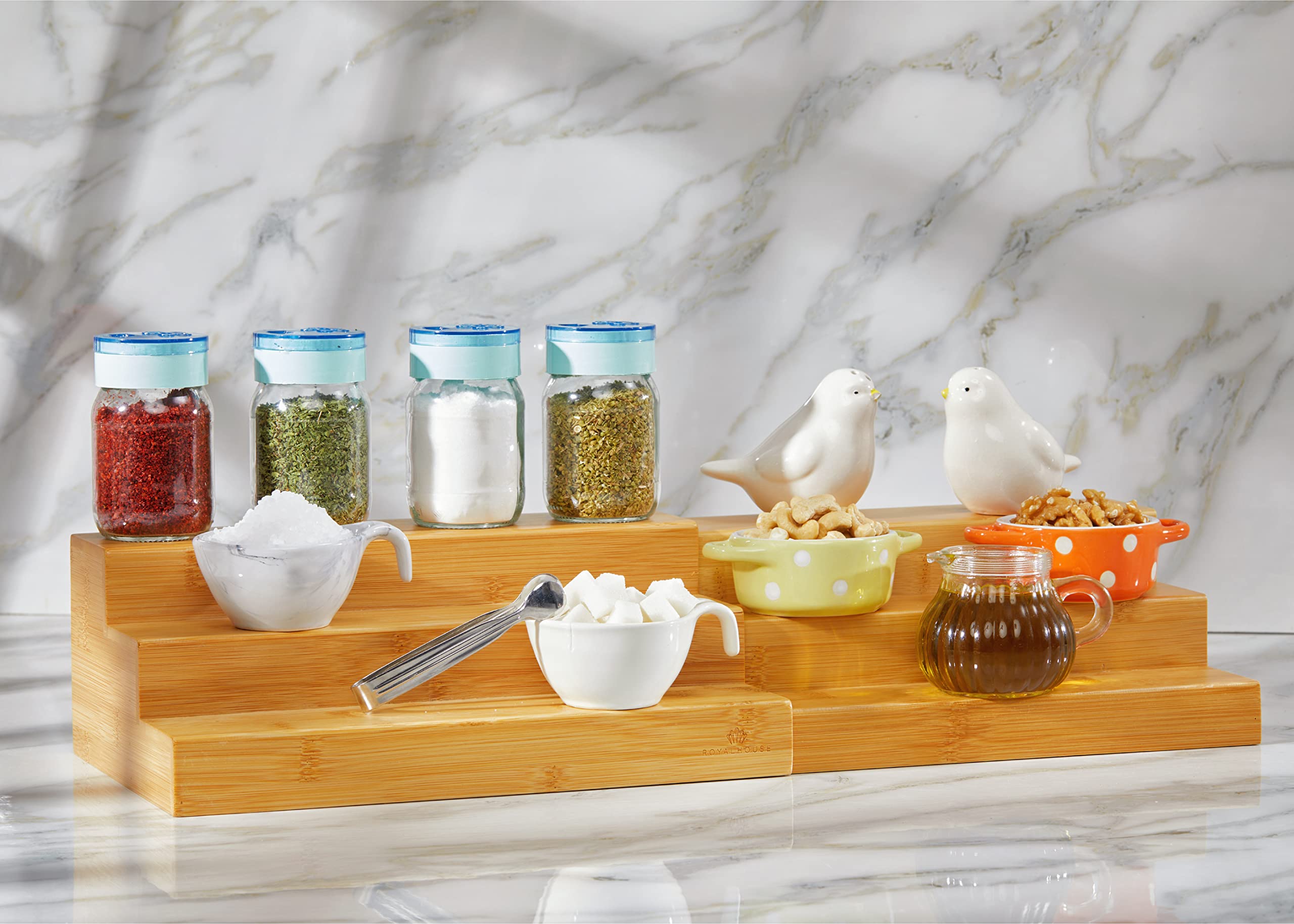 RoyalHouse bathroom organizer neatly displays perfumes and colognes.