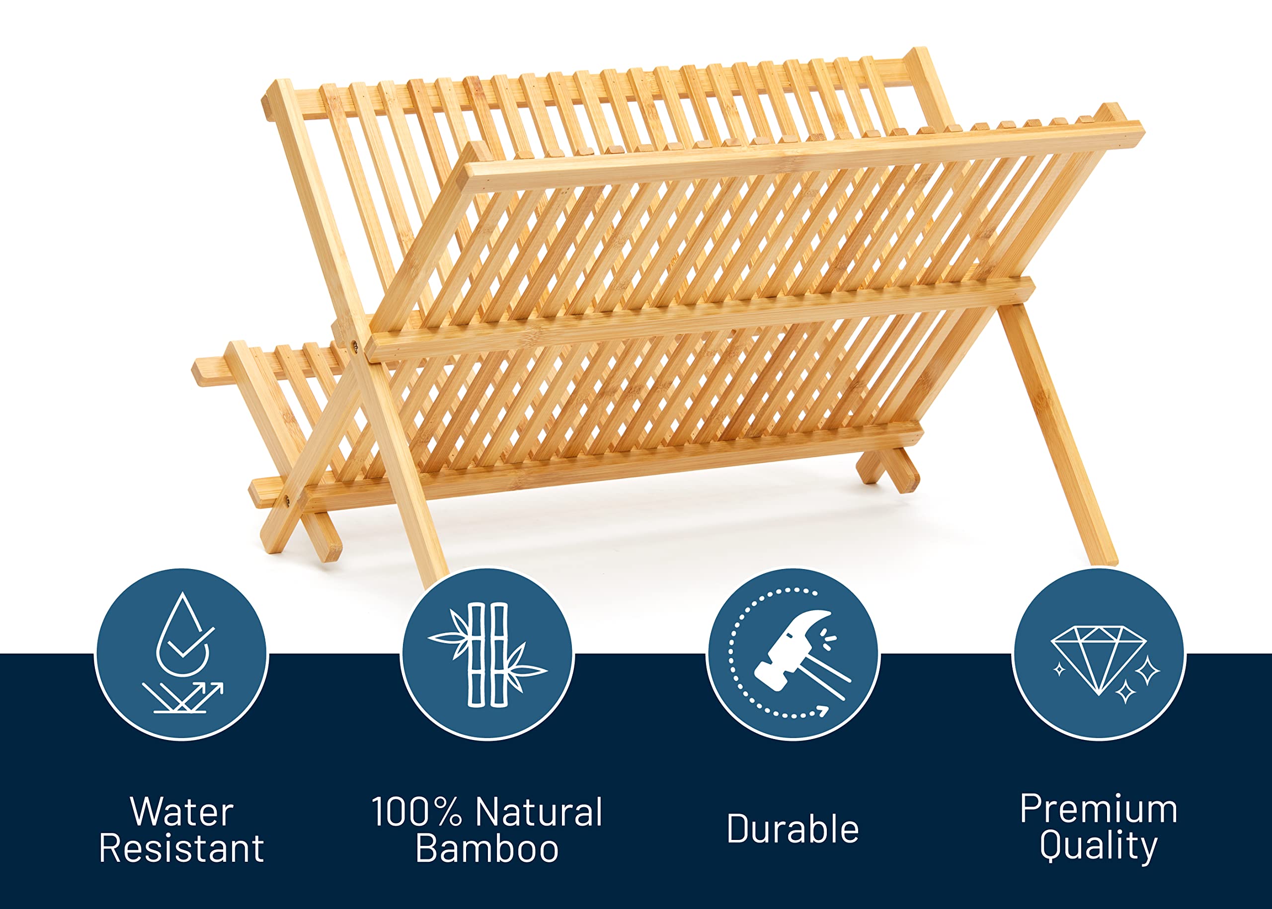 RoyalHouse collapsible dish drainer folded flat for space-saving kitchen organization.