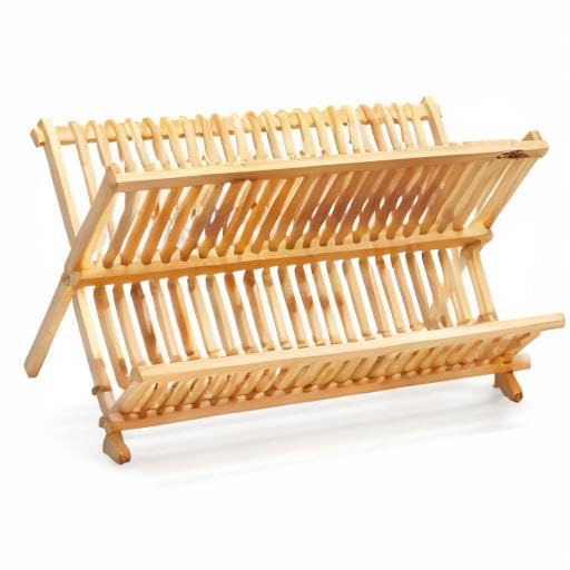 RoyalHouse sturdy bamboo construction supports a complete dish set securely.