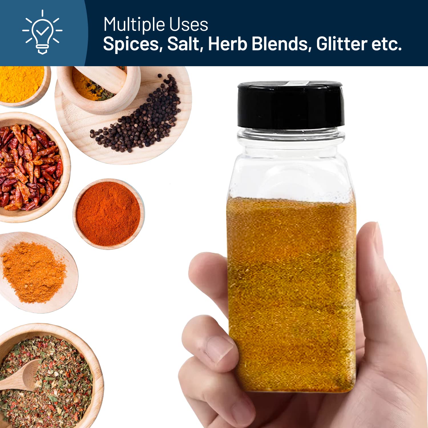 RoyalHouse shaker lids keep spices fresh with a secure seal.