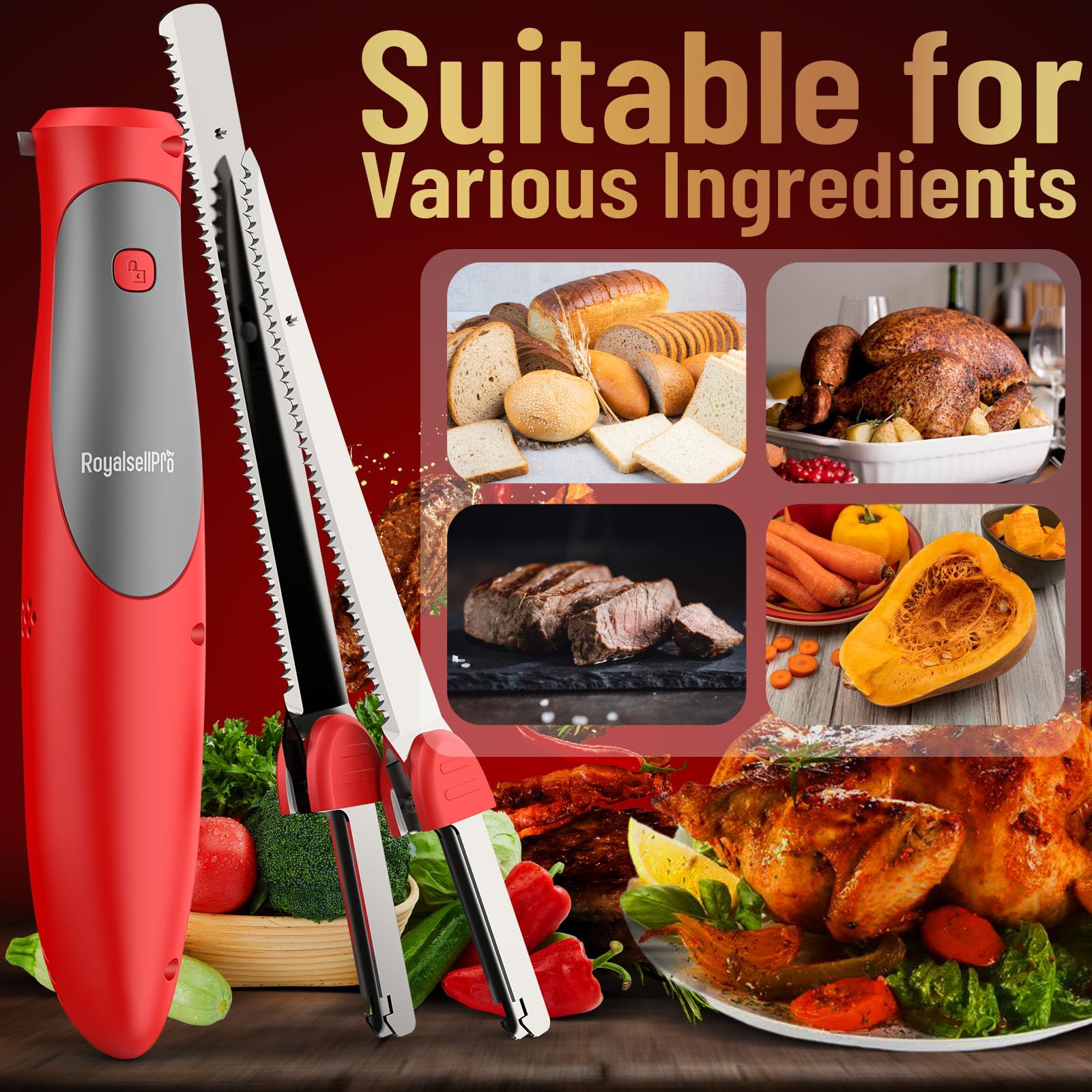 Royalsellpro cordless knife showcasing ergonomic handle for comfortable carving