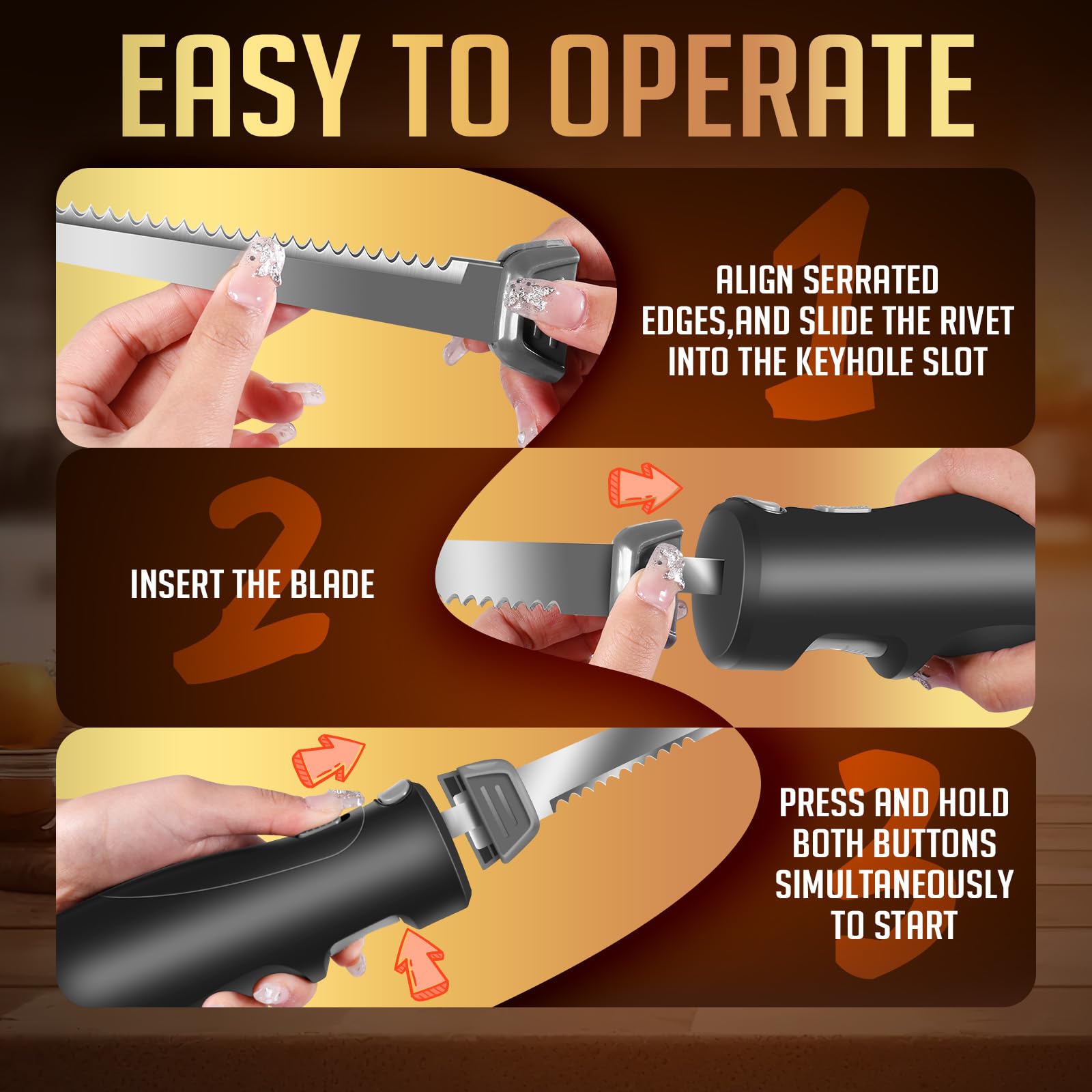 Royalsellpro cordless knife with ergonomic handle provides a comfortable grip during slicing.