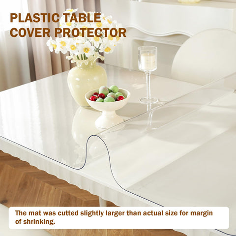 Royhom clear table cover protects dresser surfaces from scratches and oil stains.