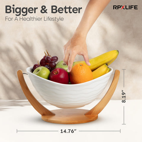 RPXLIFE fruit bowl centerpiece displayed in living area