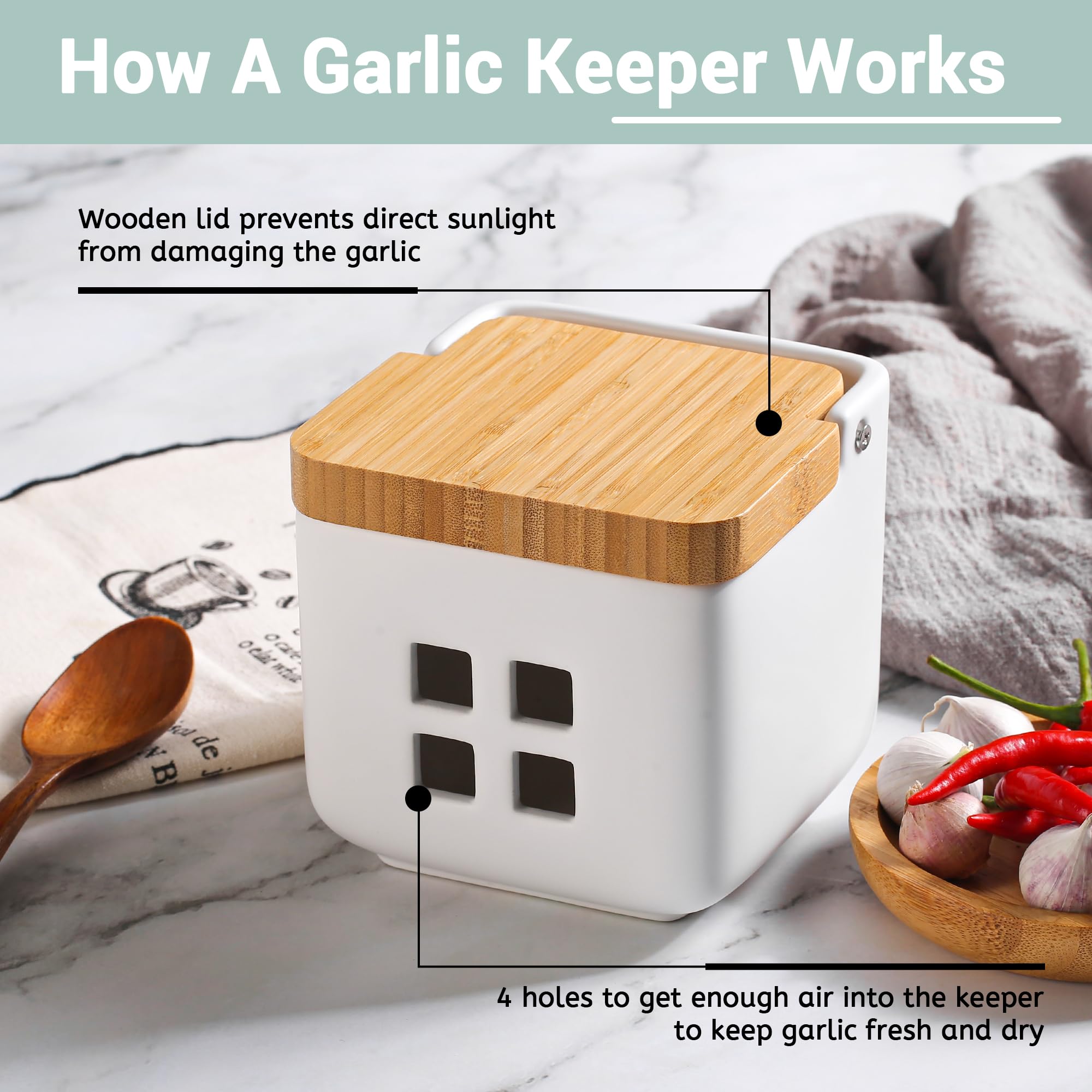 RQYIXI garlic saver with wide opening for simple storing
