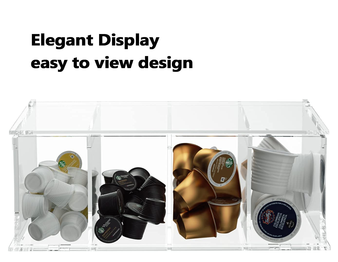 RR RAXMIN assembly-ready acrylic display box for a sleek countertop setup.