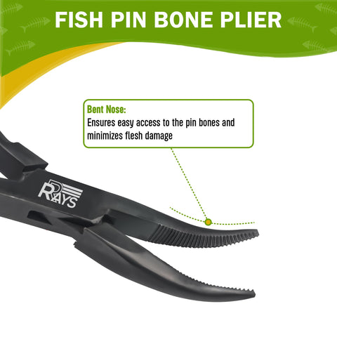 RRAYS fish bone tweezers flat-tip for precise pin bone removal