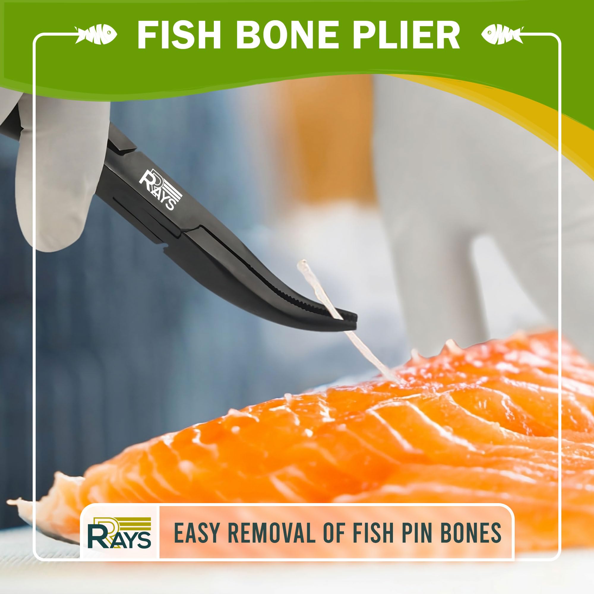 RRAYS fish bone tweezers slant-tip reach tight angles for thorough deboning