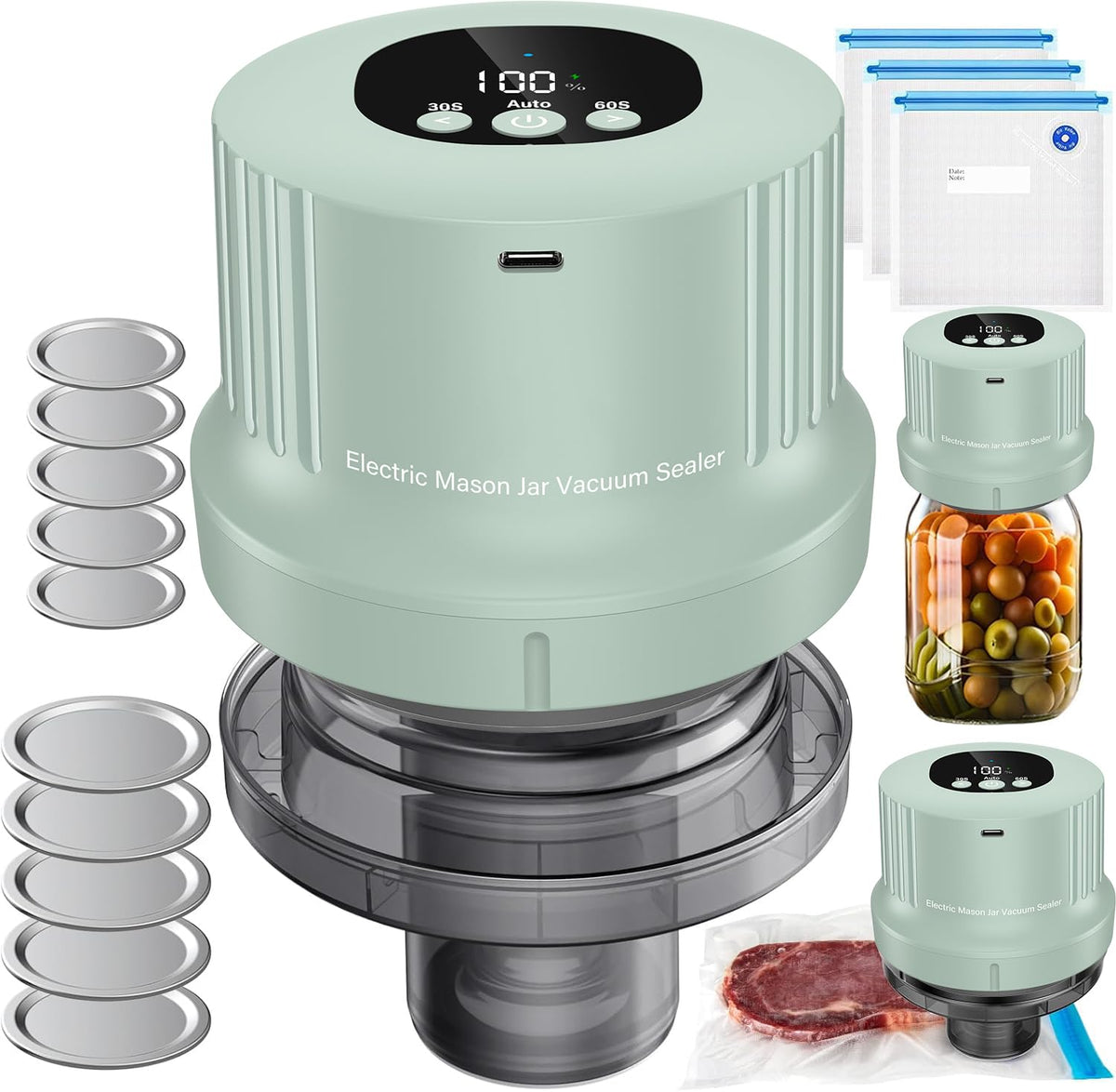 RROFKA mason jar vacuum sealer main unit for fast, hands-free sealing