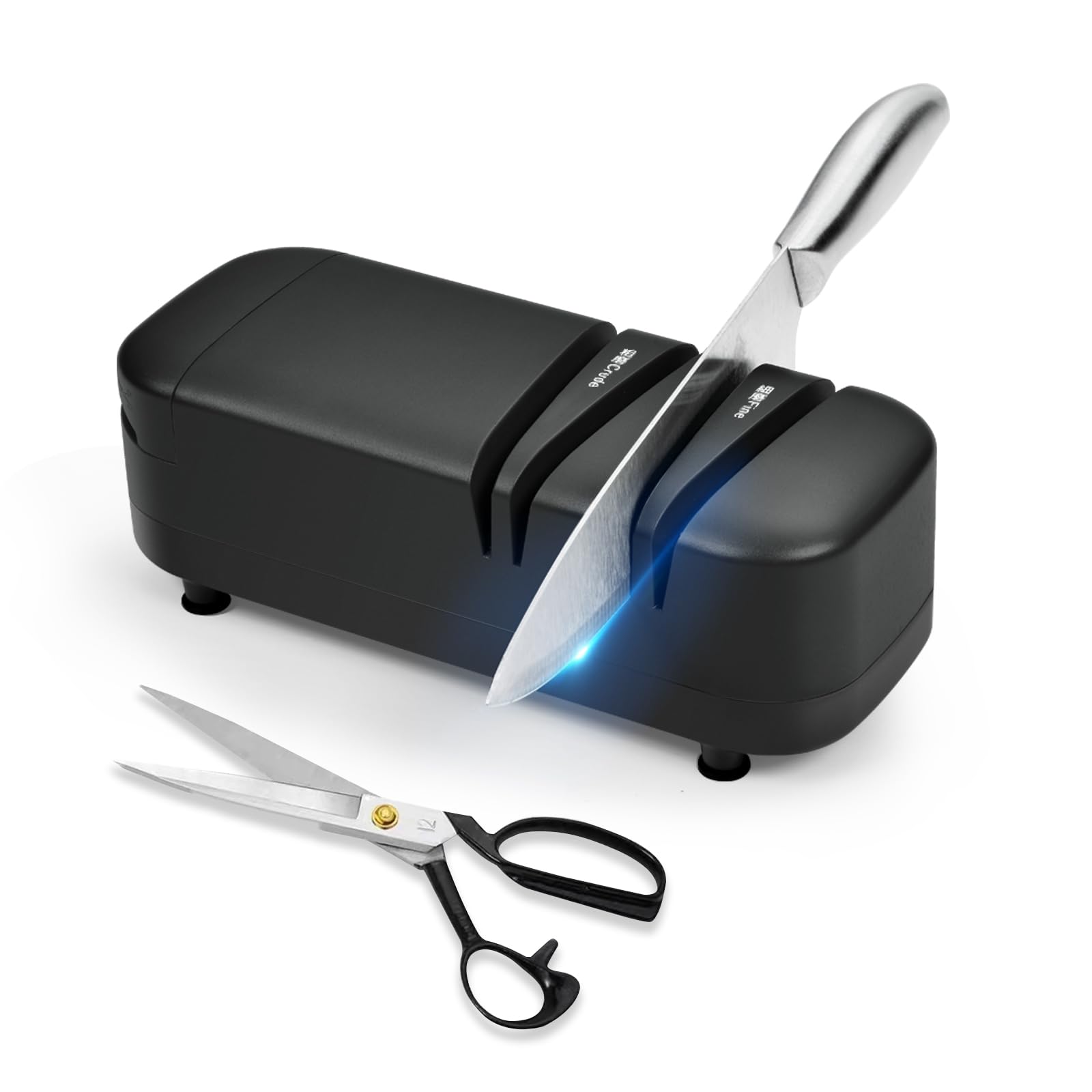 RRTECHFORU knife sharpener front view shows compact design and quick edge restoration