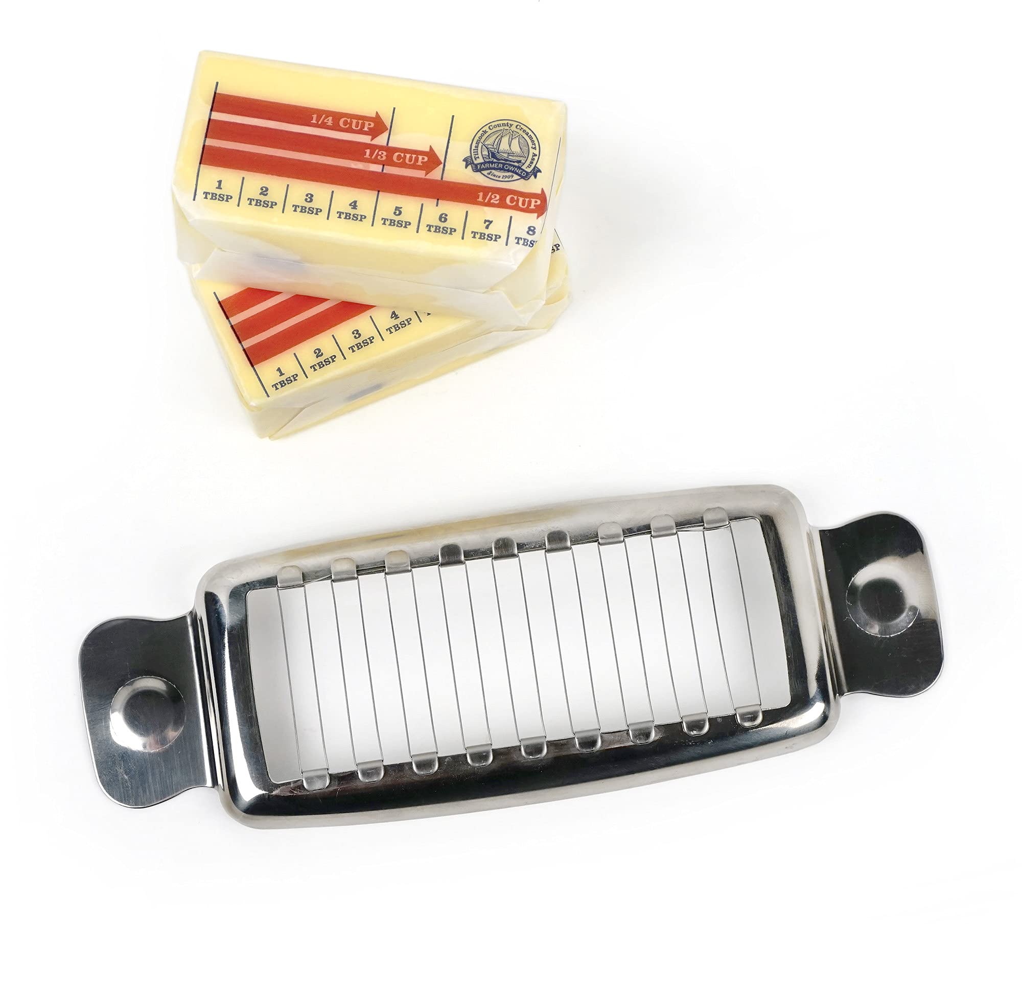 Dishwasher-safe RSVP Endurance butter slicer for quick cleanup after meals