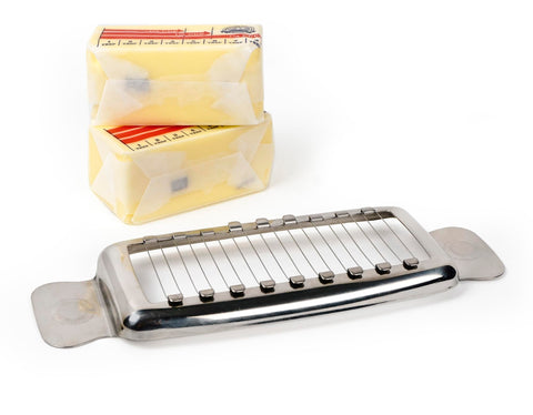 18/8 stainless steel RSVP Endurance butter slicer highlights durable construction