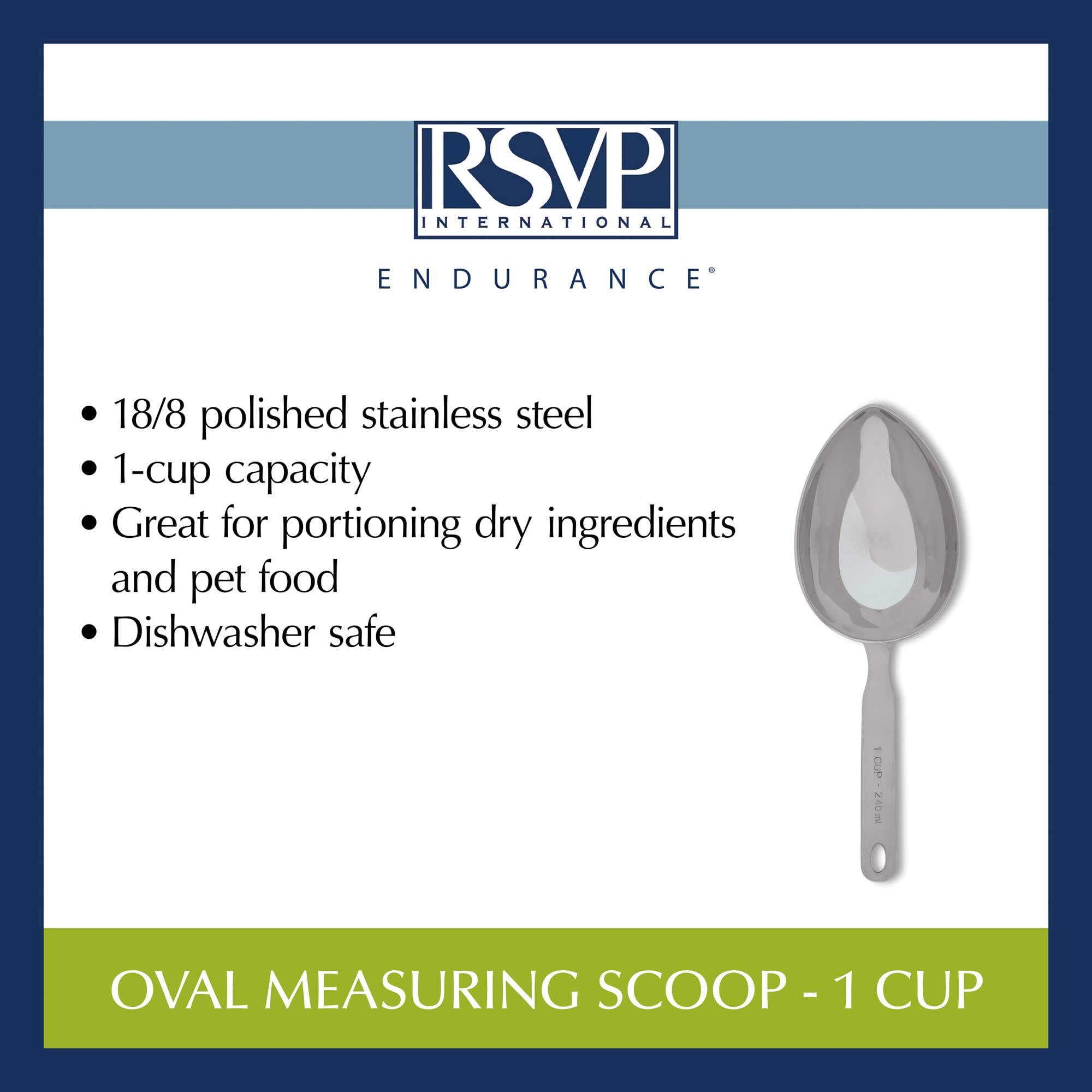 RSVP Endurance dishwasher-safe scoop for quick cleanup after cooking