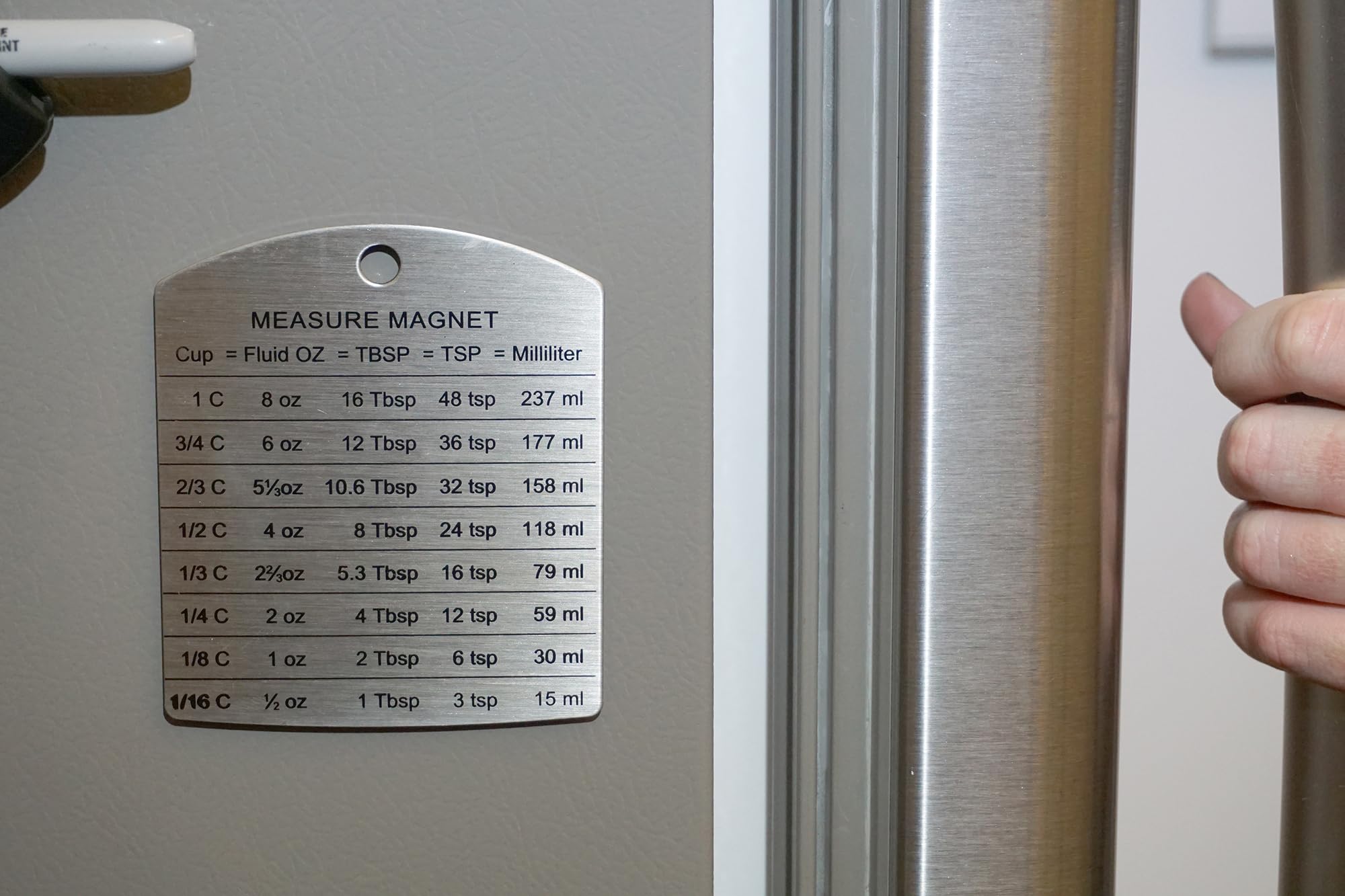RSVP Endurance magnet brushed stainless detail highlighting durable design.
