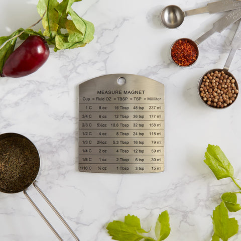 RSVP Endurance magnet conversion chart for easy cup-to-milliliter reference.