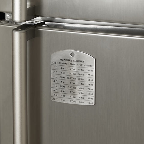 RSVP Endurance magnet back with strong magnetic backing keeps fridge clear.