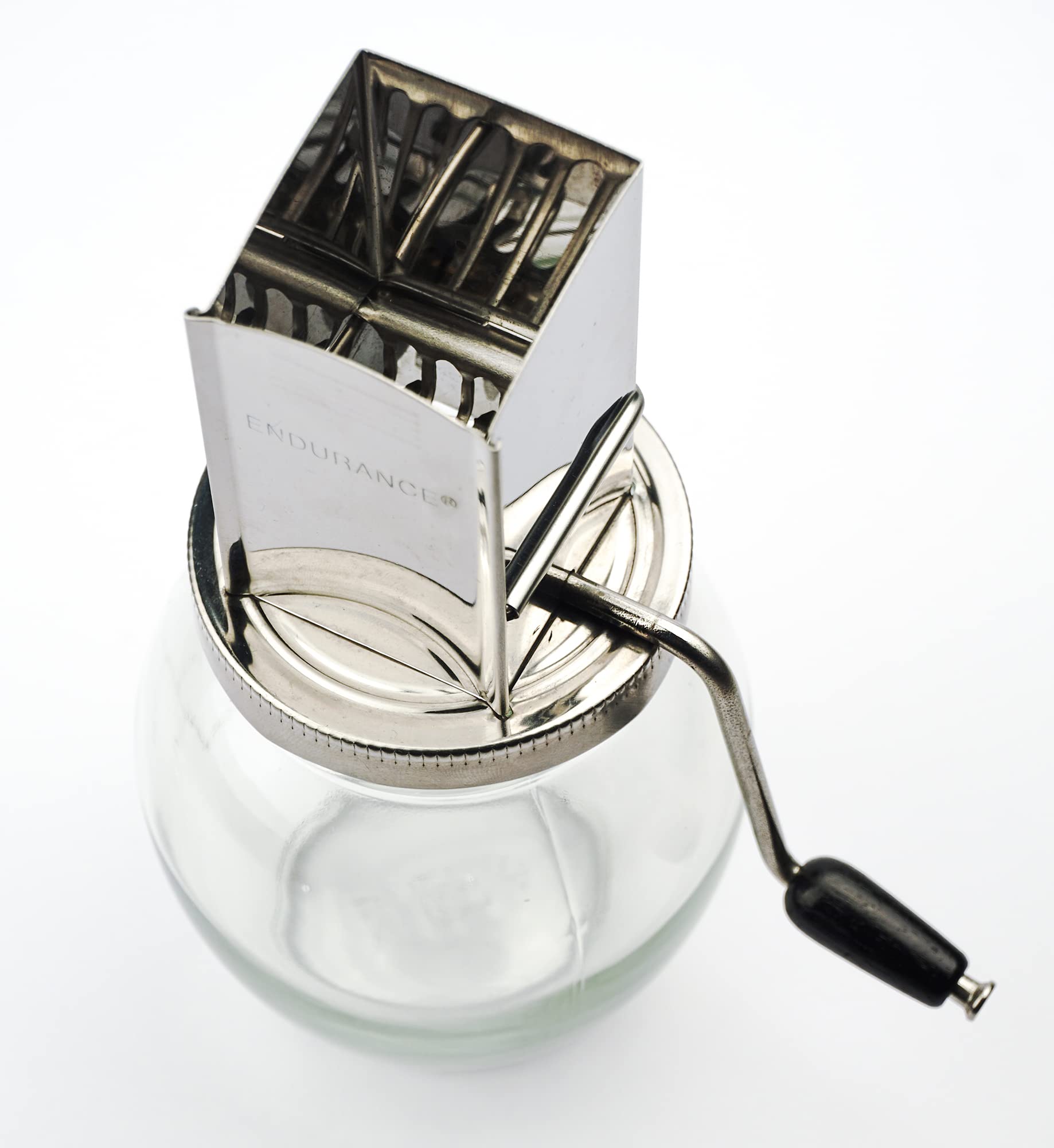 RSVP Endurance hand crank lets you control the texture manually.