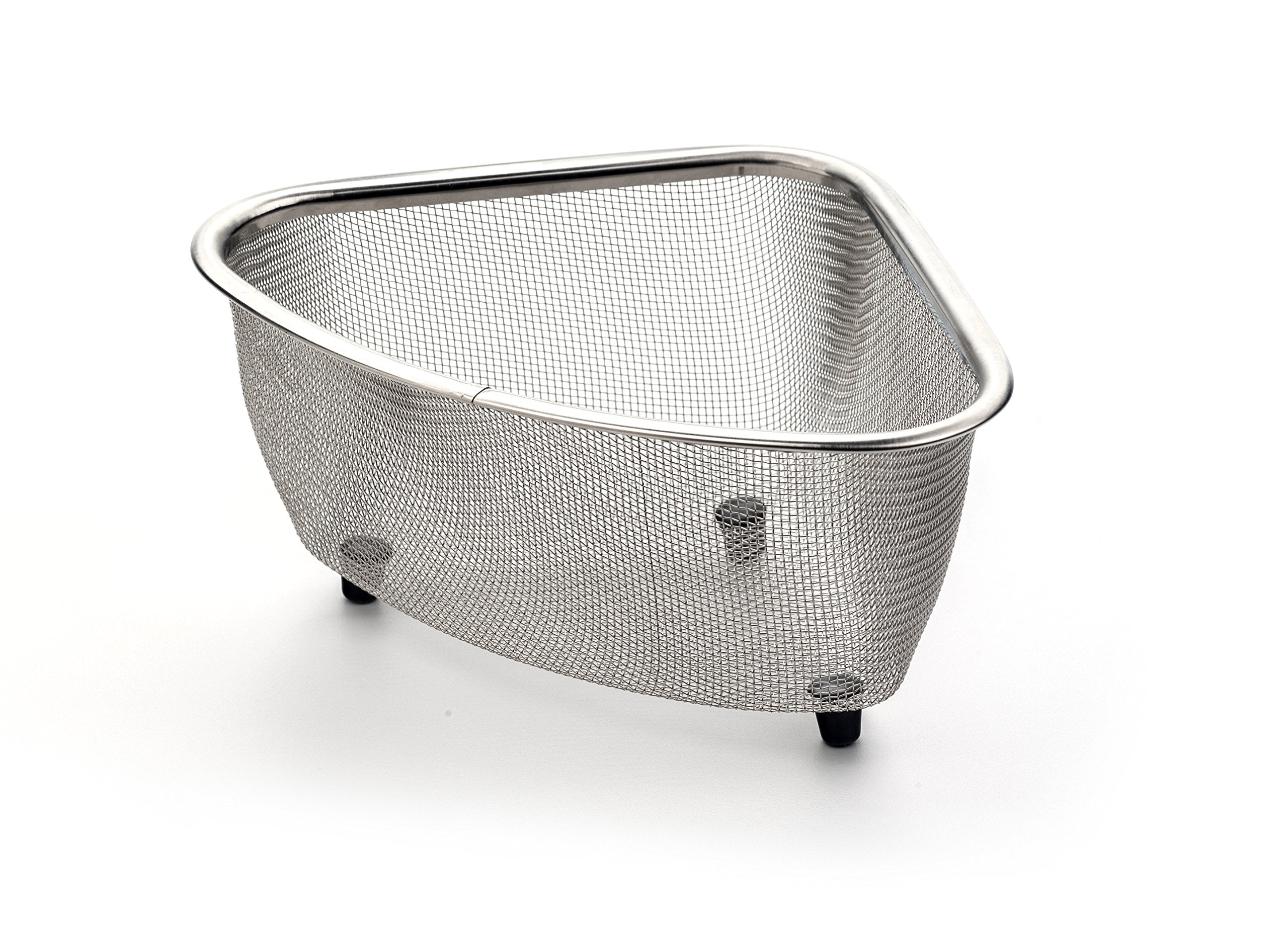 RSVP Endurance sink basket neatly stores sponges and brushes for organized kitchen tasks