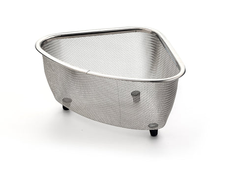 RSVP Endurance sink basket neatly stores sponges and brushes for organized kitchen tasks