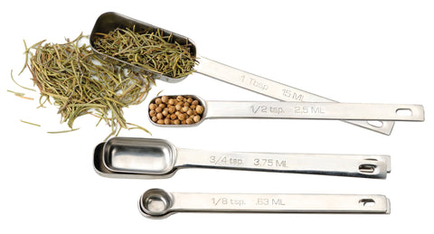 RSVP Endurance spice spoons in sturdy 18/8 steel for lasting performance.