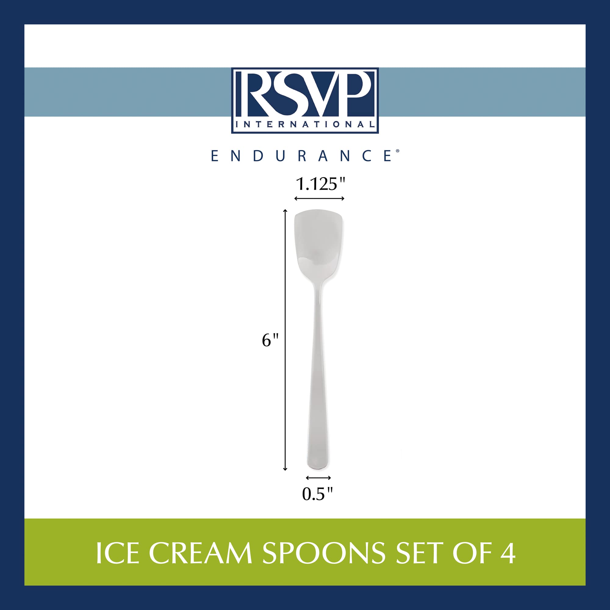 RSVP International dishwasher-safe spoons for quick cleanup after dessert.