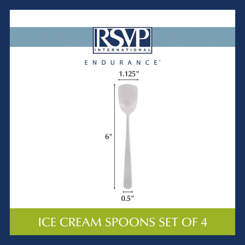 RSVP International dishwasher-safe spoons for quick cleanup after dessert.