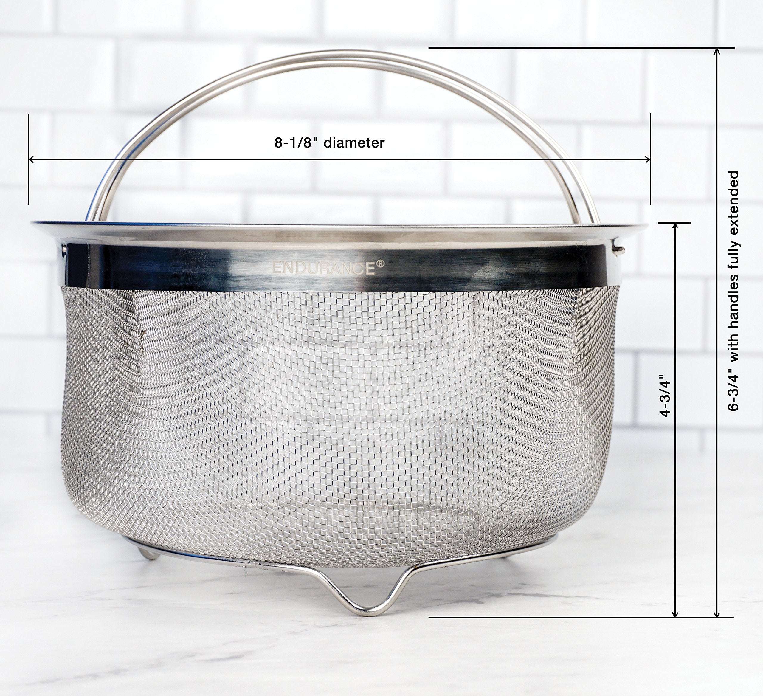 RSVP International 3-quart mesh frying basket keeps fries crisp and drains excess oil.