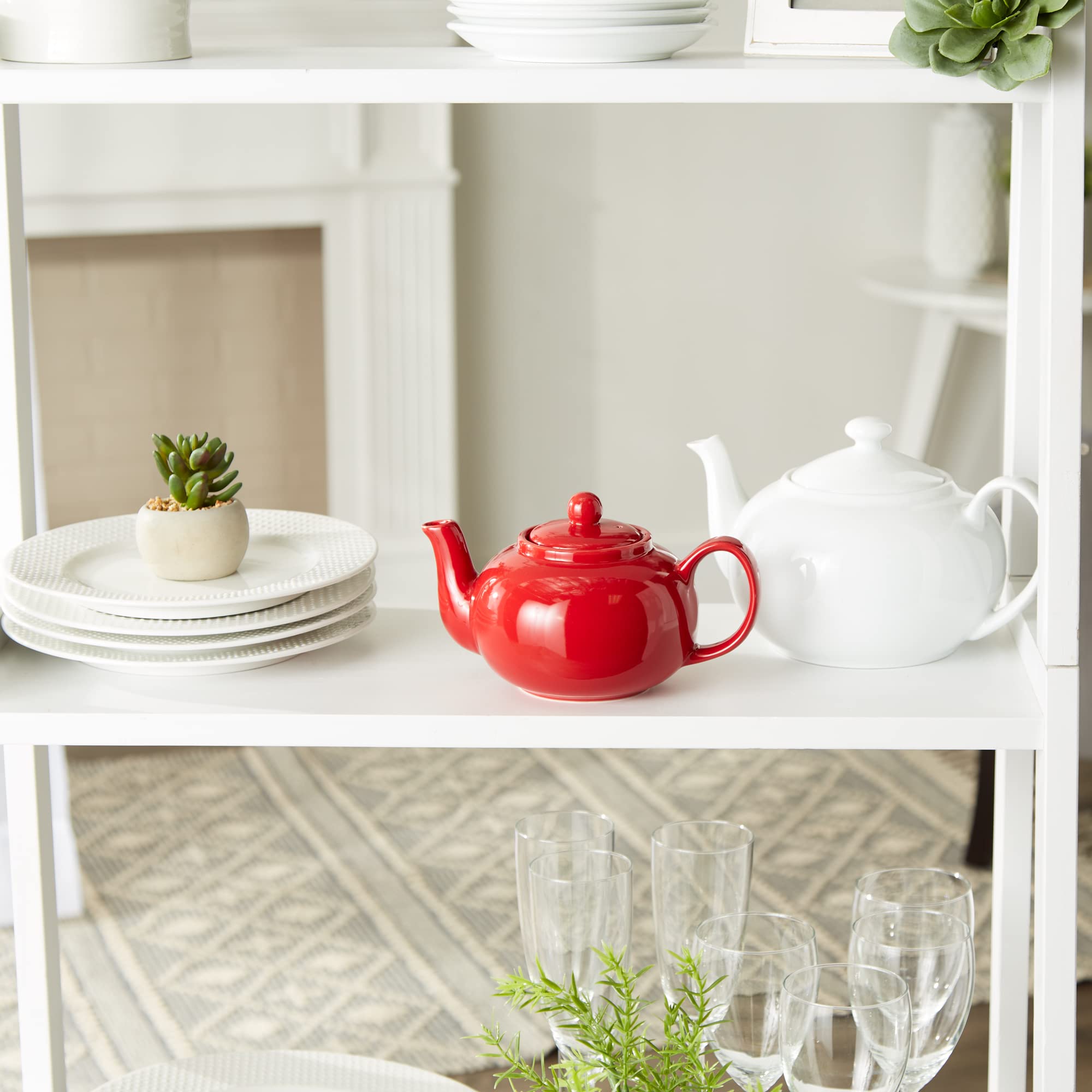 RSVP International teapot is dishwasher-safe for easy cleanup after gatherings.