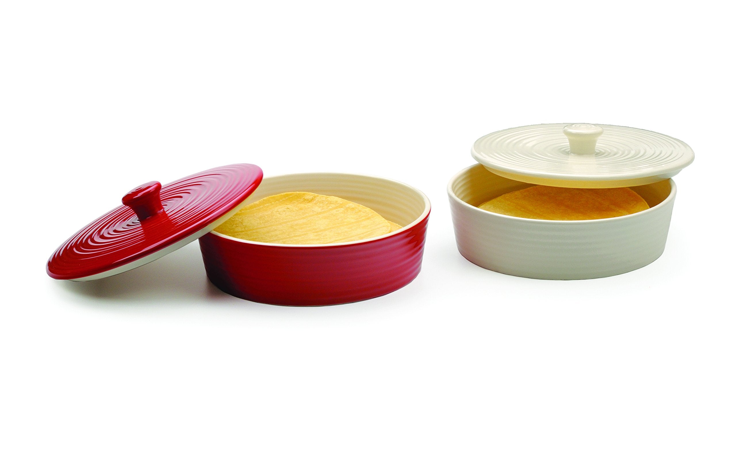 RSVP International tortilla warmer serving at table invites self-serve warmth