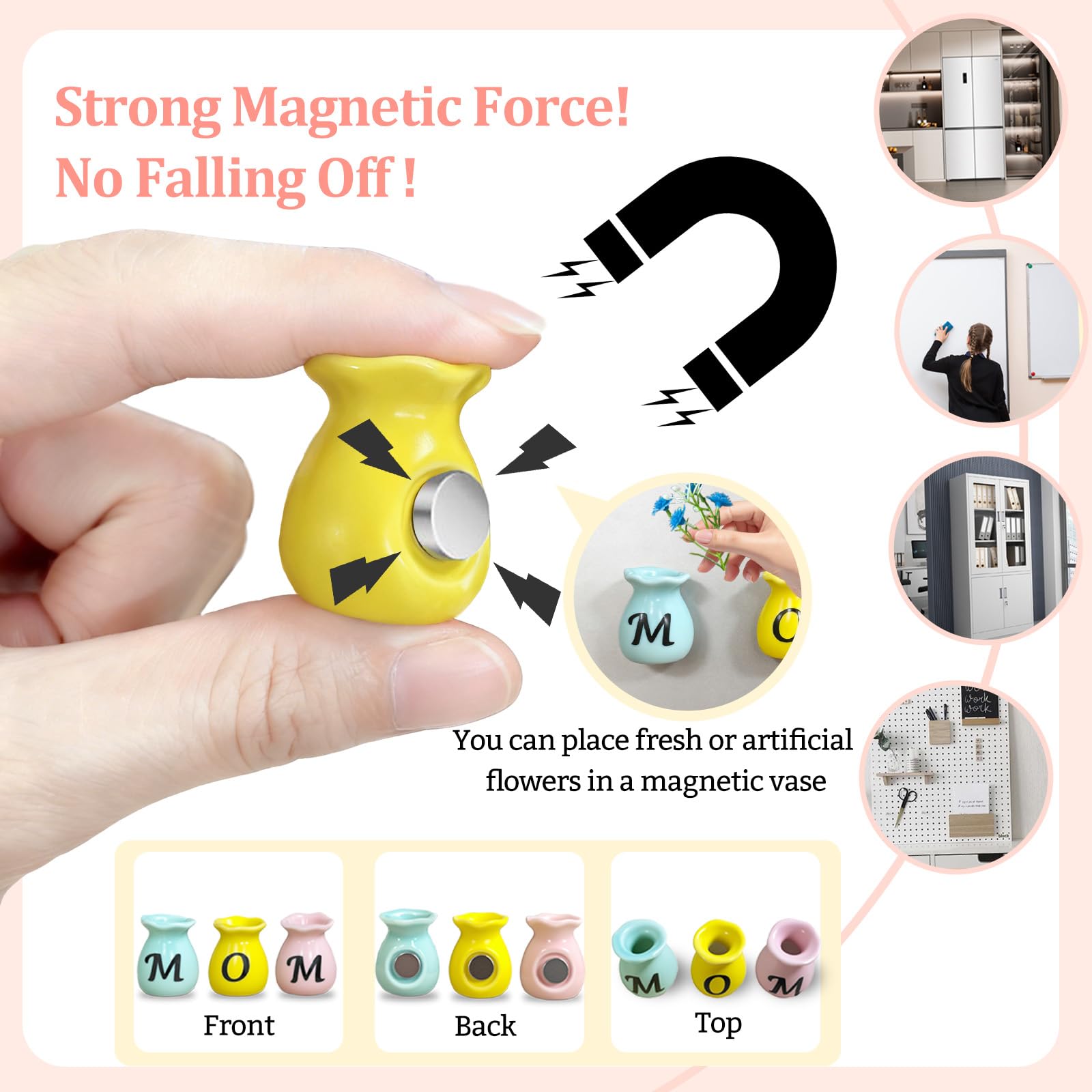 RTHPY magnetic back grips metal surfaces securely.