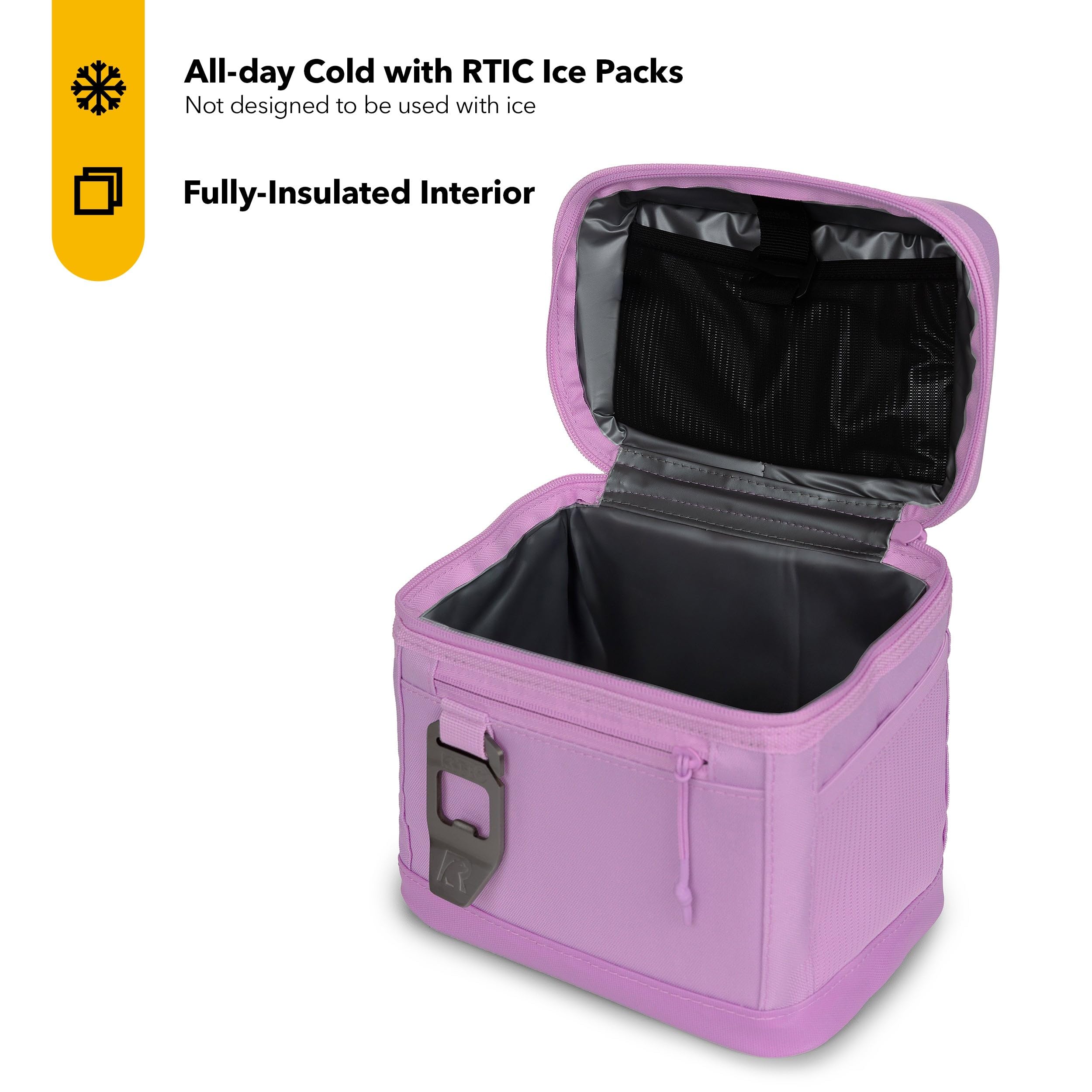 RTIC 6 Can Cooler with collapsible lid saves space when stored at home or in bags