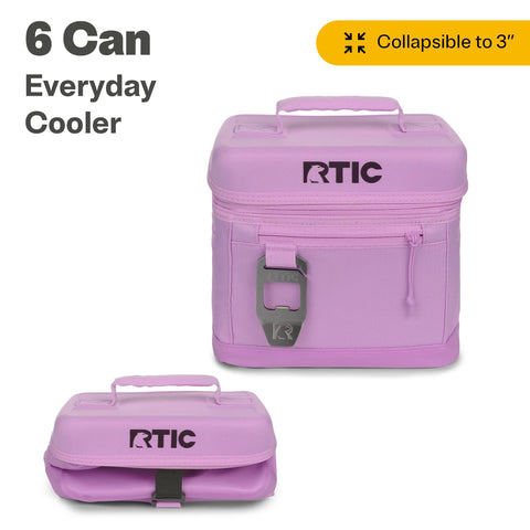 RTIC lavender cooler shows side-pocket storage to keep napkins, keys, and utensils organized