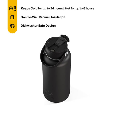 RTIC Outback 32oz bottle ceramic-lined interior—no metallic taste for flavorful drinks.