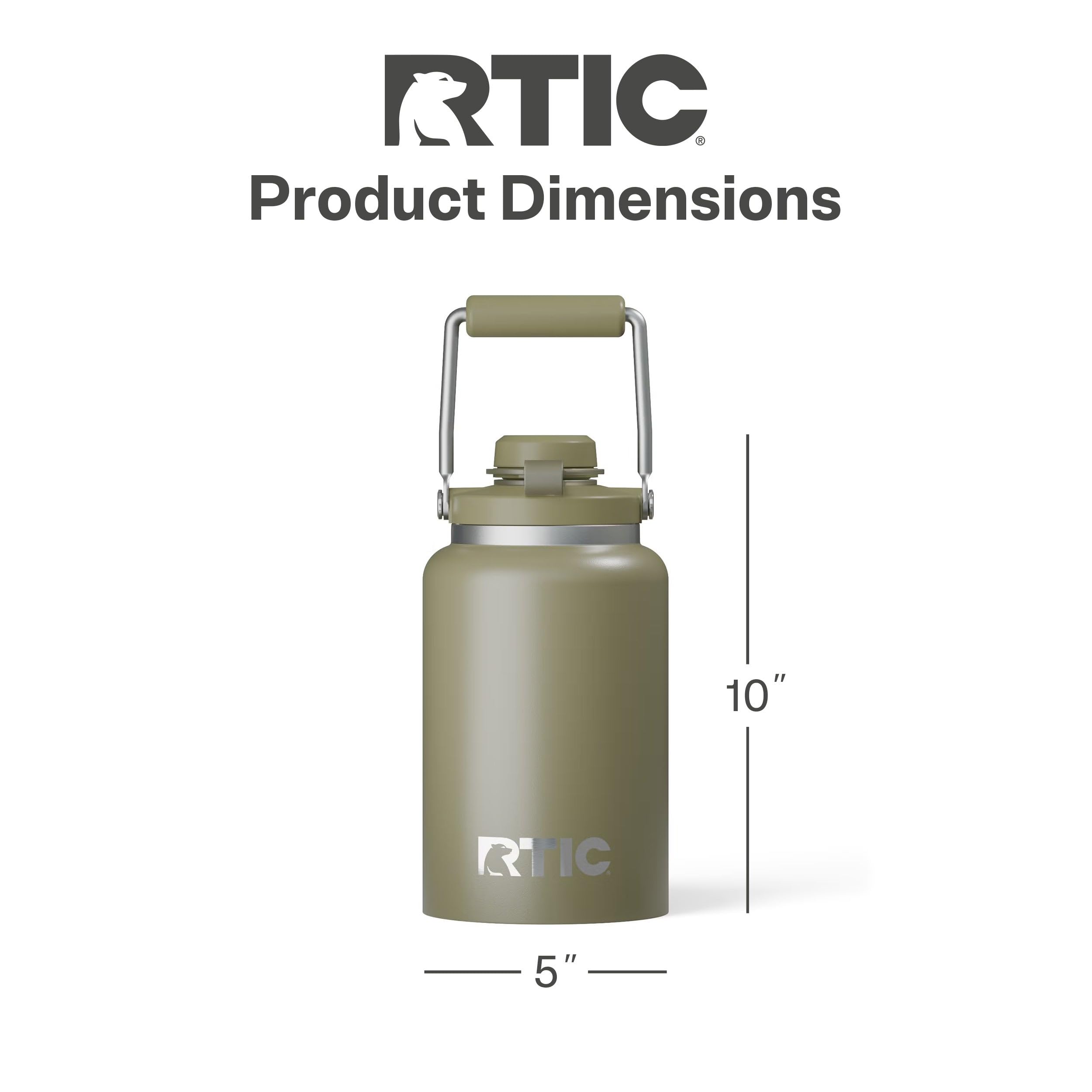 RTIC Outback Jug olive double-wall insulation keeps drinks cool or warm during trips