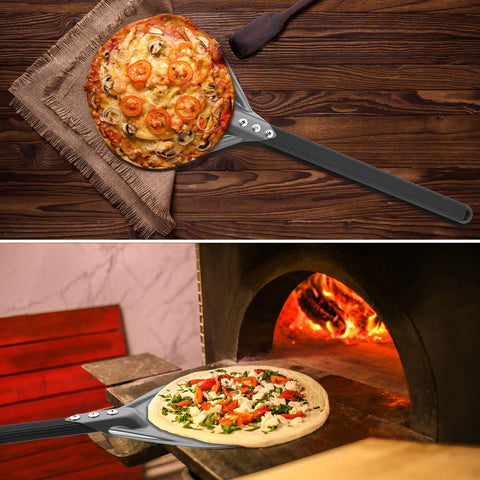 RTT perforated pizza peel helps prevent bottom burning and flour buildup.