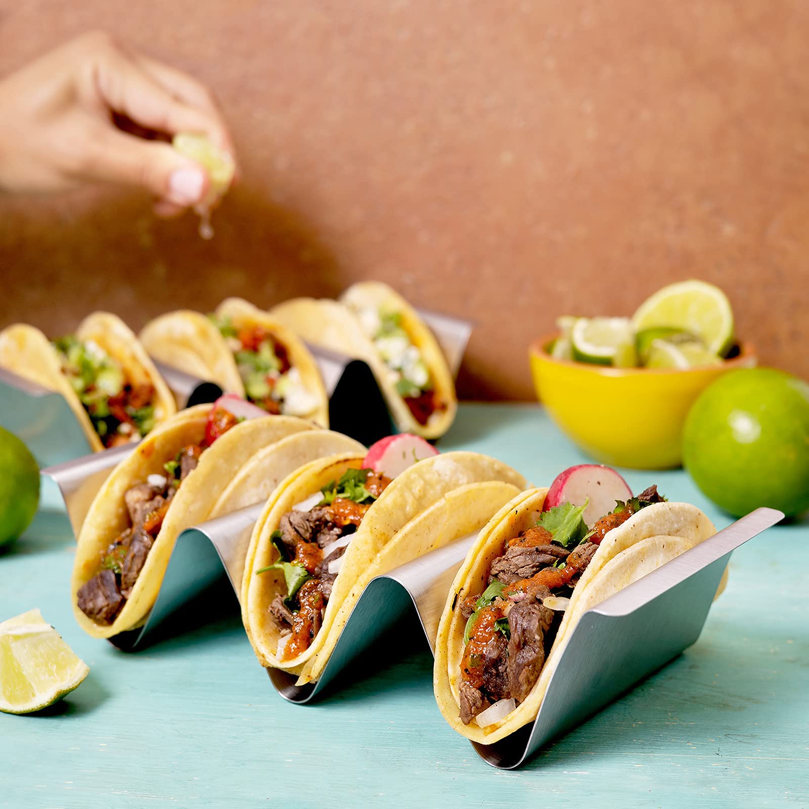 RTT taco stand is oven-safe for baking and reheating favorites.