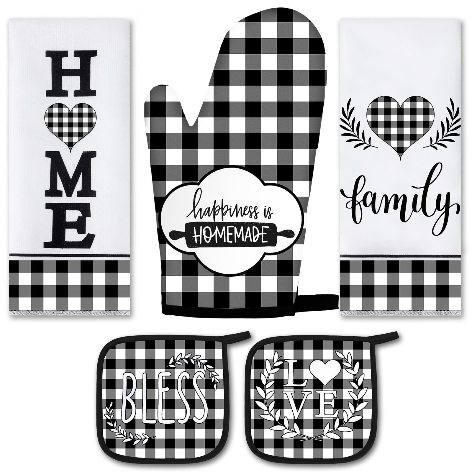 Rtteri buffalo plaid kitchen towels showing rustic charm and absorbent drying for hands and dishes.