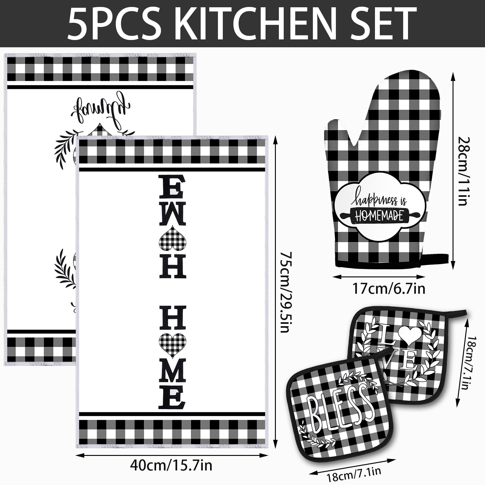 Rtteri buffalo plaid oven mitt with heat-resistant design for safe cooking tasks.