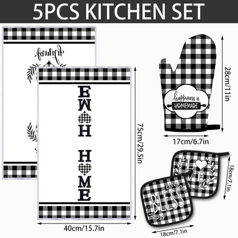 Rtteri buffalo plaid oven mitt with heat-resistant design for safe cooking tasks.