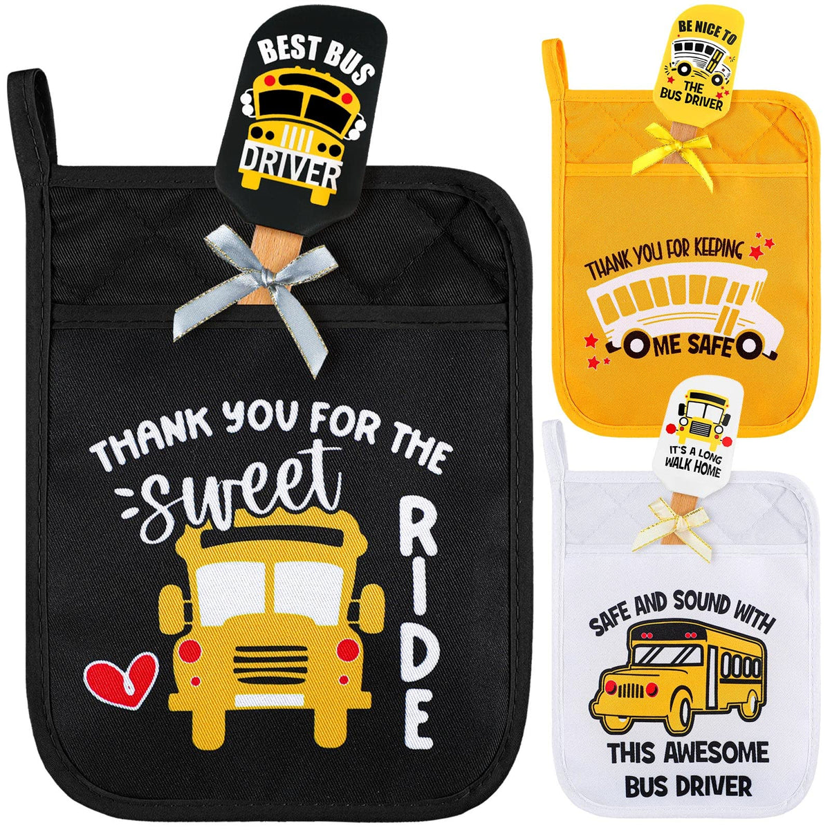 Rtteri bus driver pot holder set, practical kitchen gift for teachers.
