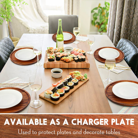 Rtteri round acacia wood charcuterie board doubles as elegant display and sharing platter.