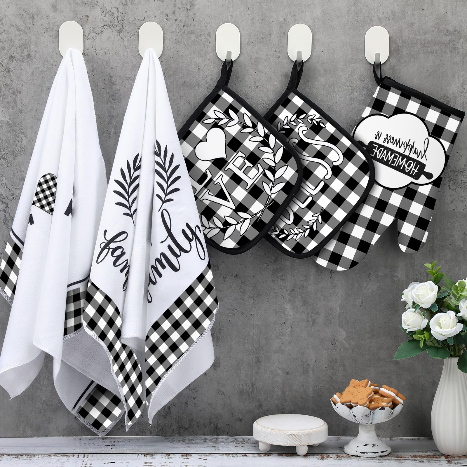 Rtteri farmhouse check pattern adds timeless decor to kitchen textiles.