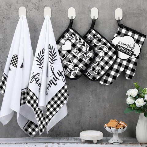 Rtteri farmhouse check pattern adds timeless decor to kitchen textiles.